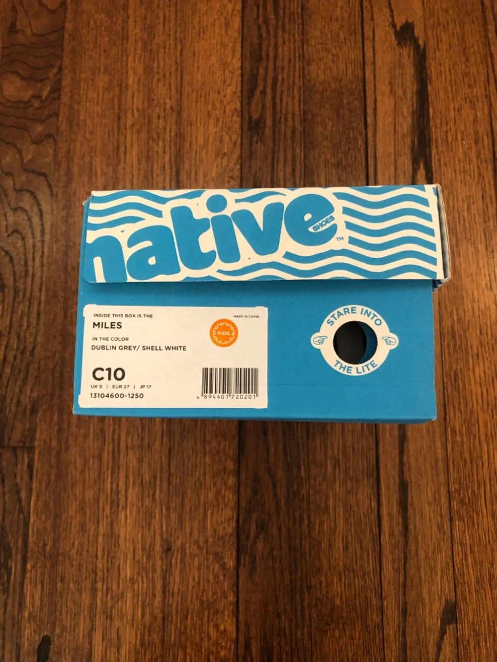 NWT Native Miles Toddler Shoes, Dublin Grey/Shell White, Size C10